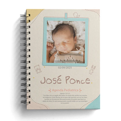 Agenda Pediátrica con Foto y Datos en Portada