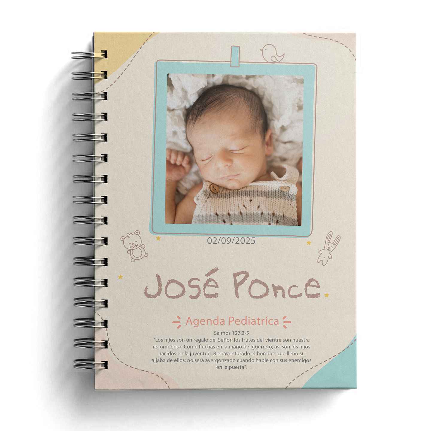 Agenda Pediátrica con Foto y Datos en Portada 2