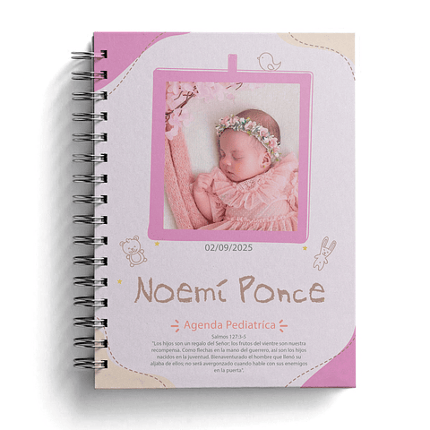 Agenda Pediátrica con Foto y Datos en Portada