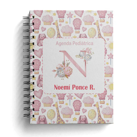 Agenda Pediátrica con Incial + Nombre en la portada