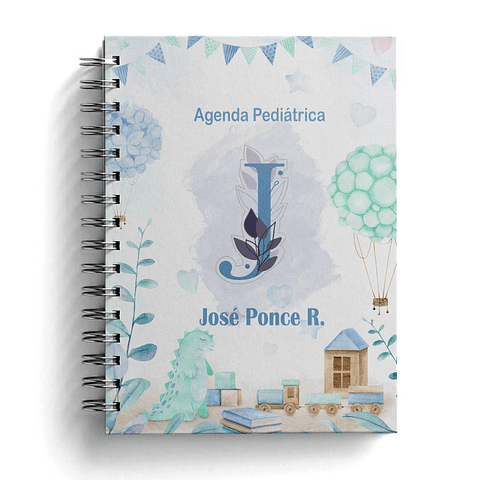 Agenda Pediátrica con Incial + Nombre en la portada