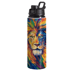 Botella Aluminio Tapa Click León Colores 