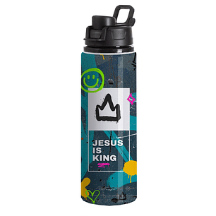 Botella Aluminio Tapa Click Jesus is King
