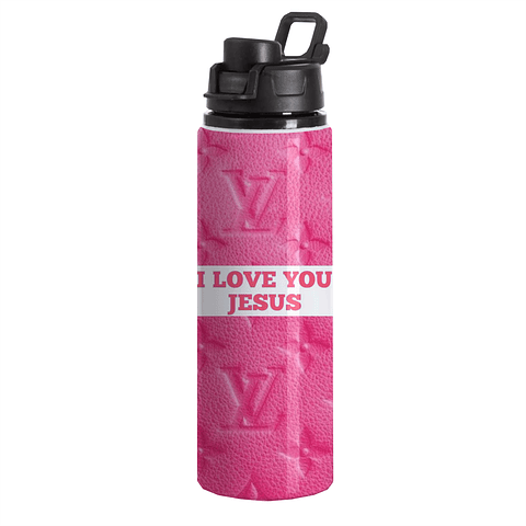Botella Aluminio Tapa Click I Love you Jesus