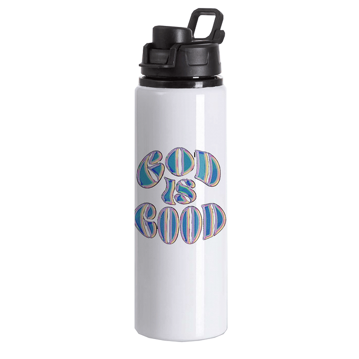 Botella Aluminio Tapa Click God is Good 1