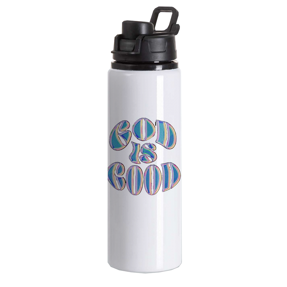 Botella Aluminio Tapa Click God is Good 1