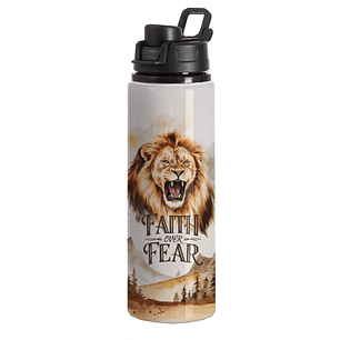 Botella Aluminio Tapa Click Faith over Fear