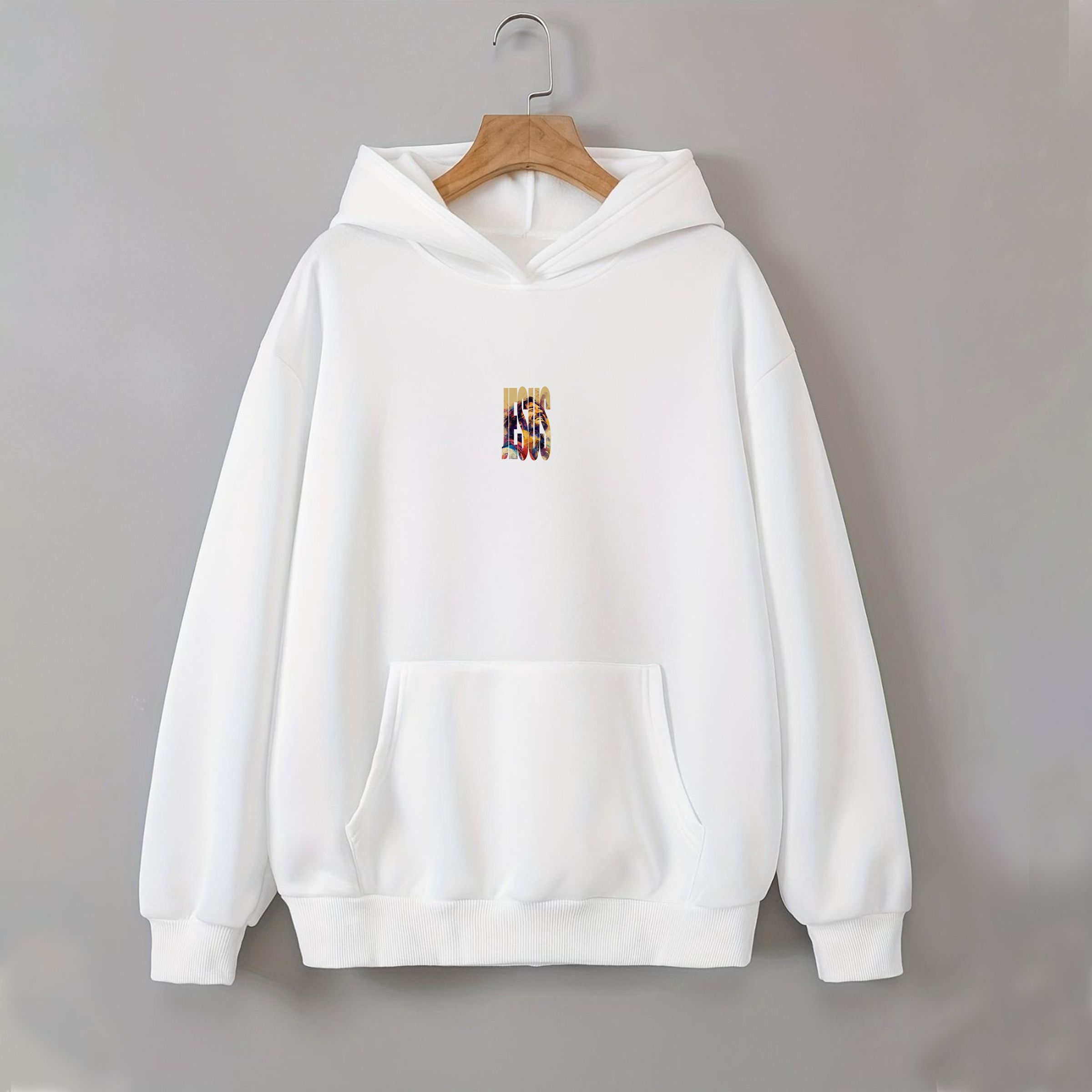 Polerón Canguro Jesús Color Blanco 2