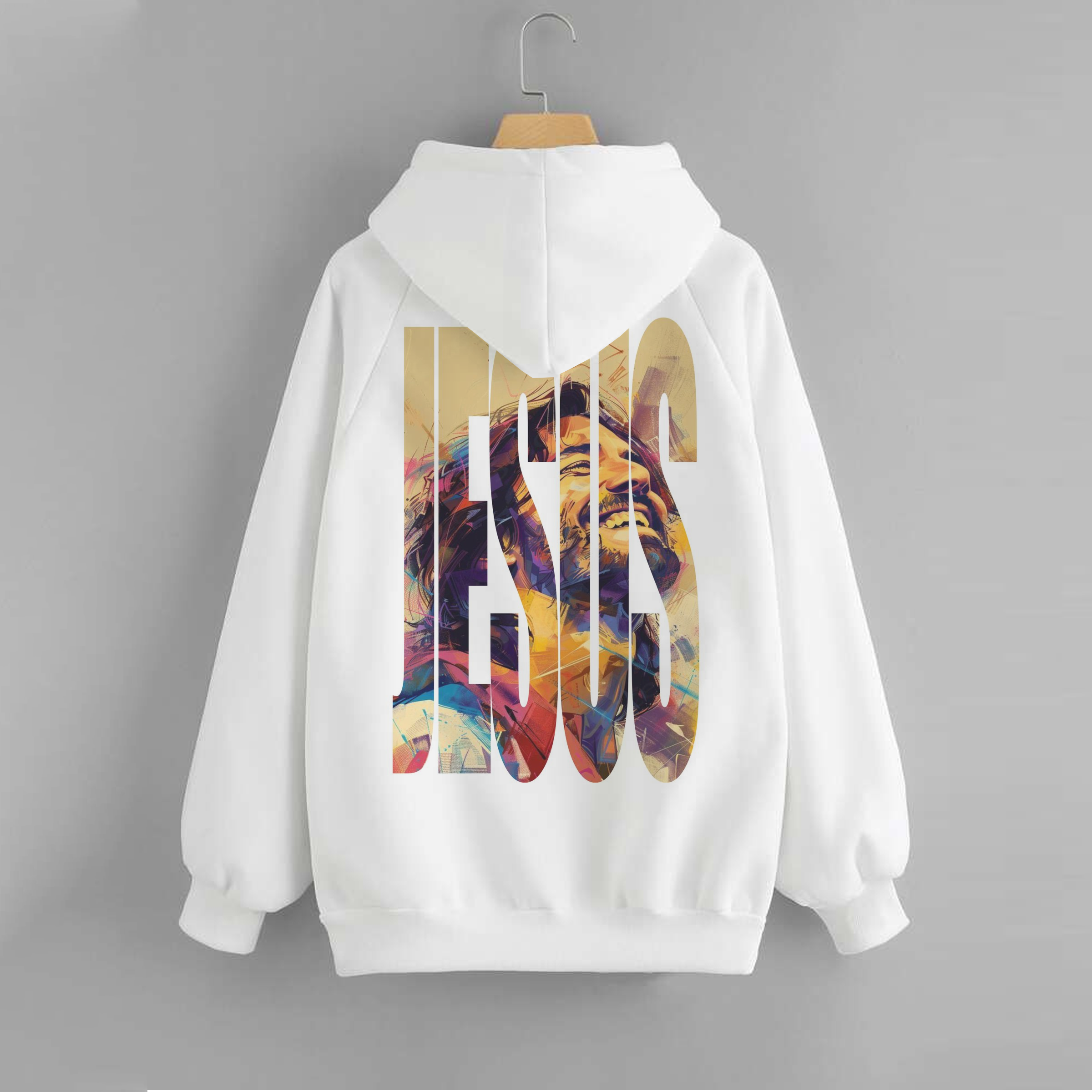 Polerón Canguro Jesús Color Blanco 1