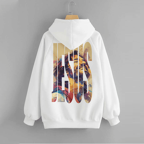 Polerón Canguro Jesús Color Blanco