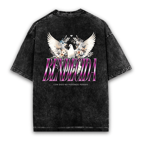 Polera Acid Wash Bendecida