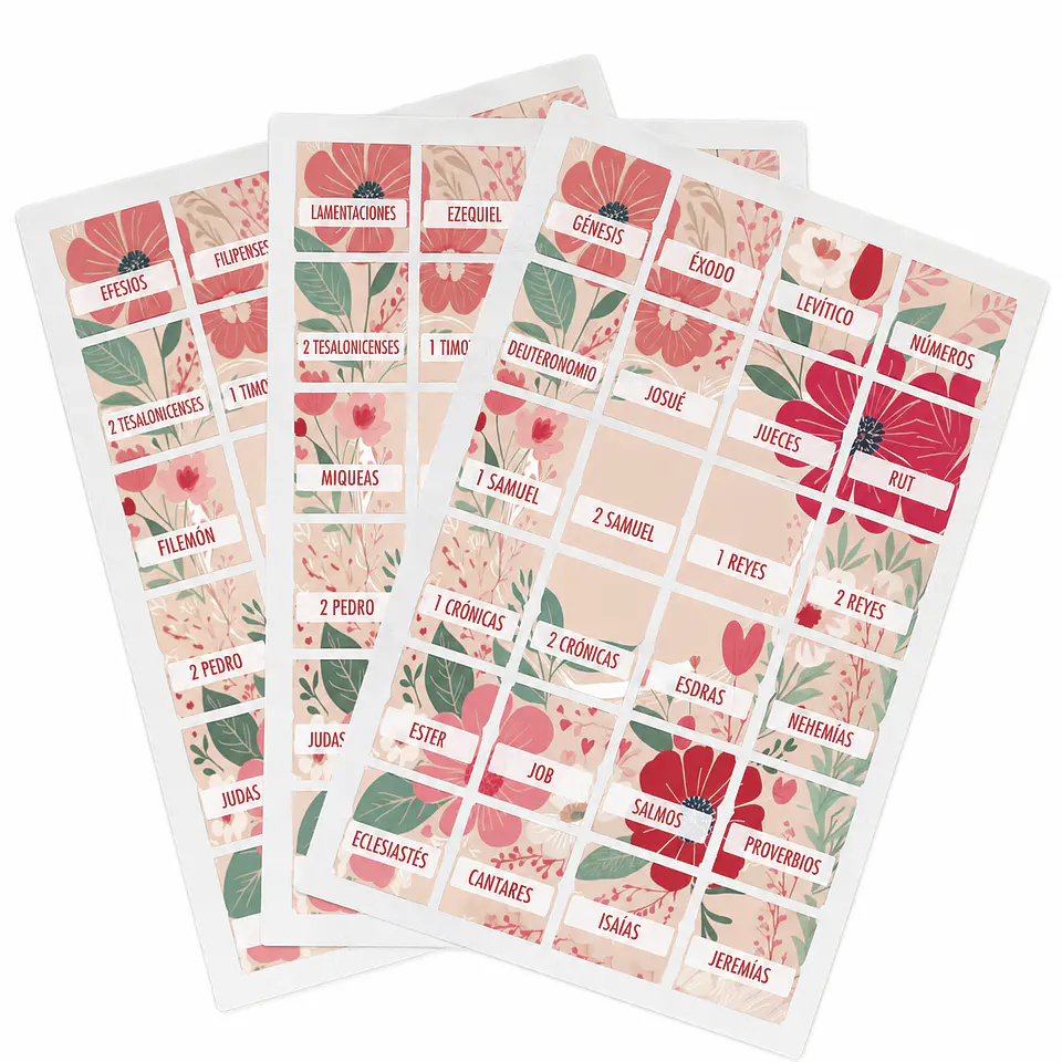 Pestañas para Biblia Flores Rosas 1