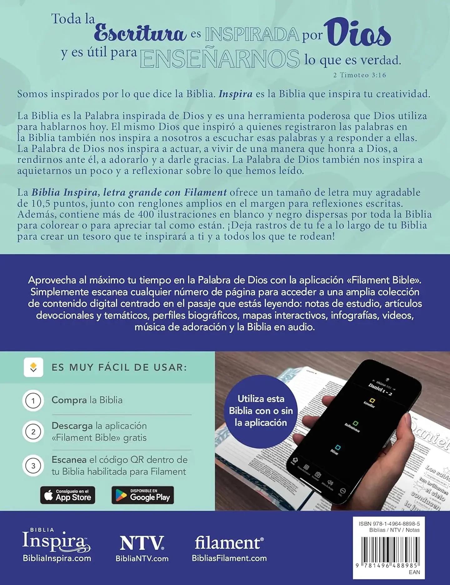 Biblia Inspira NTV Letra grande (con hermosas ilustraciones) 4