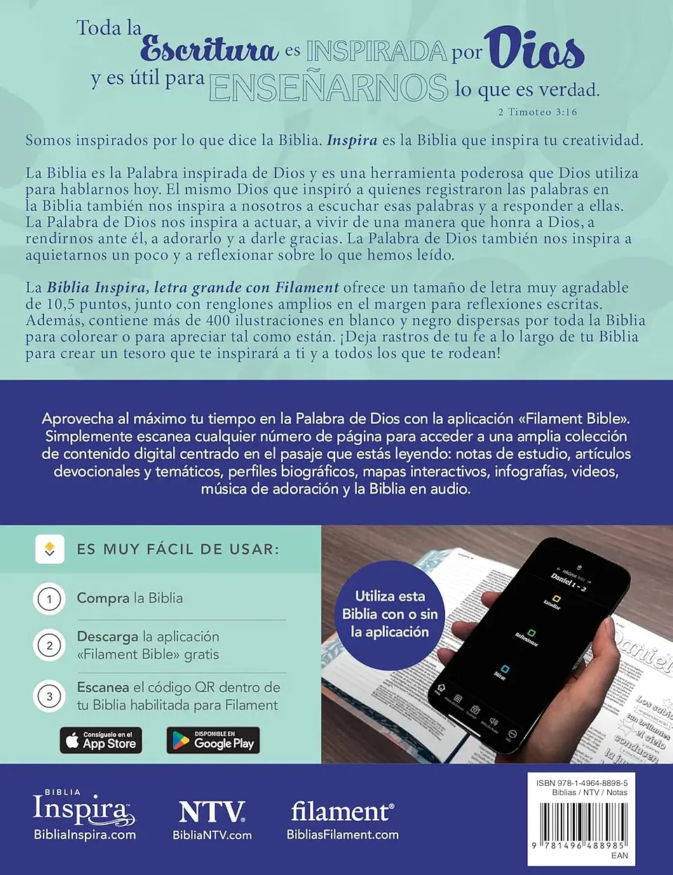 Biblia Inspira NTV Letra grande (con hermosas ilustraciones) 4