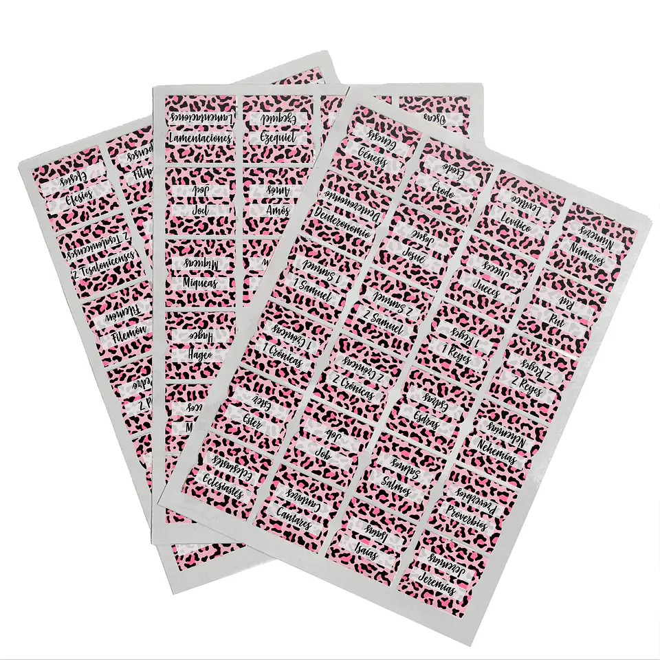 Pestañas para Biblia Animal Print Rosa 1