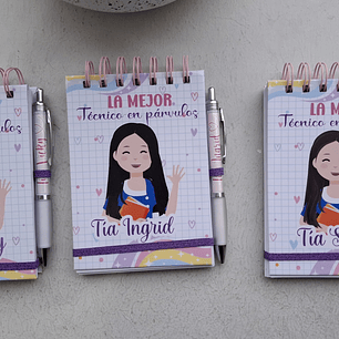 Libreta más lápiz personalizado Técnico en párvulos 