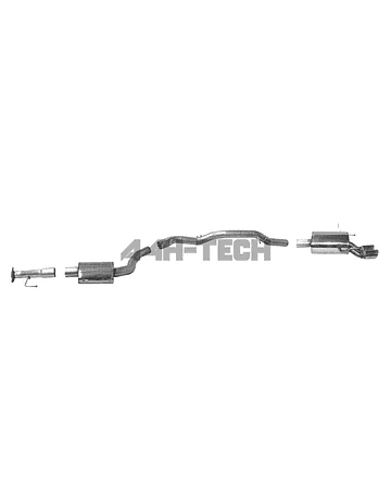 BASTUCK STAINLESS STEEL 2,5'' / 64MM EXHAUST SYSTEM DUAL TIP 76MM INCL TUV (HONDA CR-Z 10-14)
