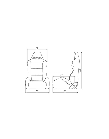 SIMONI RACING BUCKET SEAT TYPE R LOOK BLACK/RED STICHING (UNIVERSAL)