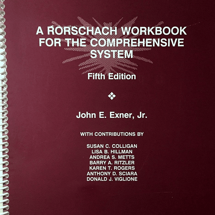 A Rorschach workbook for the comprehensive system 1