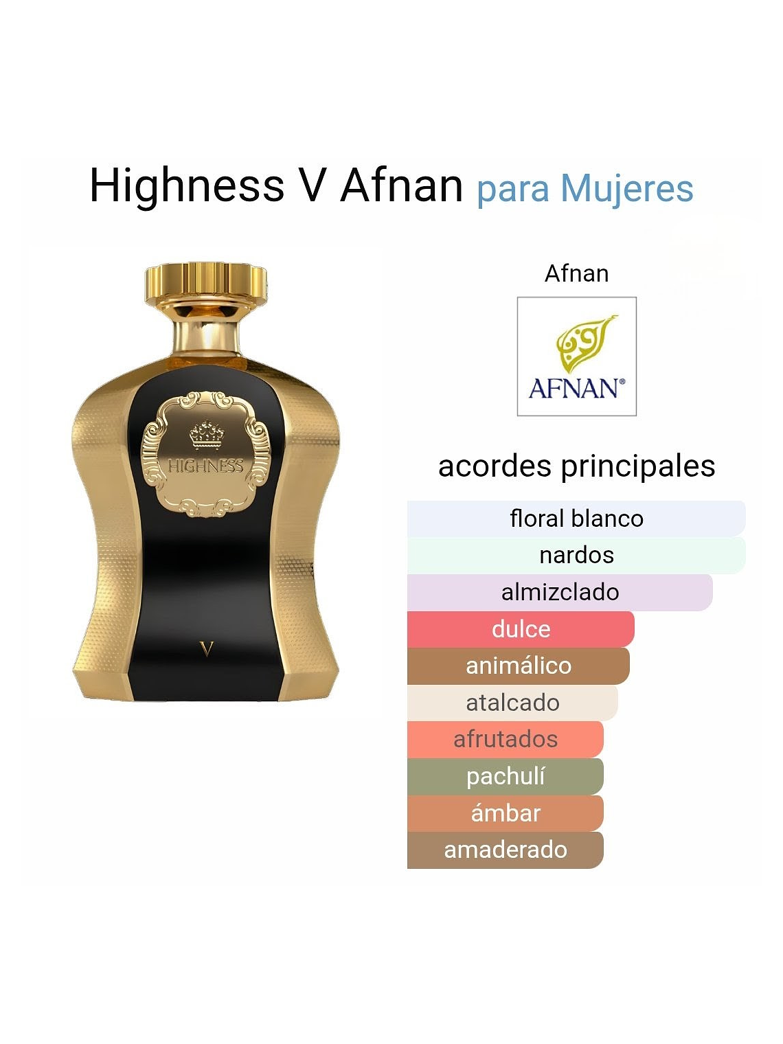 Afnan Highness V De Afnan Dama 100 ML EDP RF: 10432 3