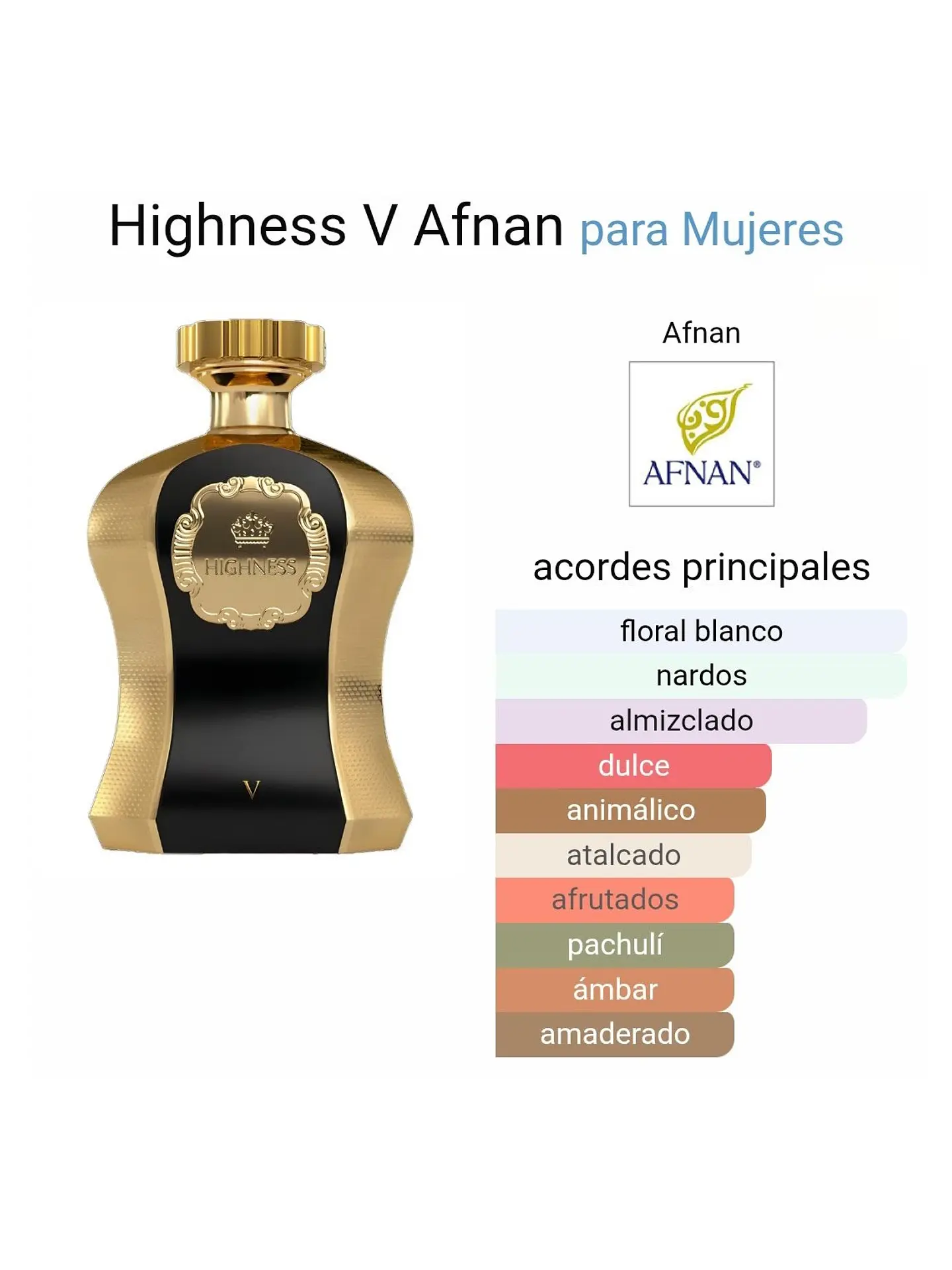 Afnan Highness V De Afnan Dama 100 ML EDP RF: 10432 3
