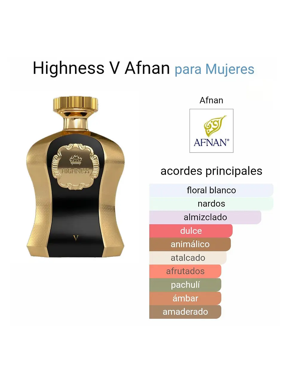 Afnan Highness V De Afnan Dama 100 ML EDP RF: 10432 3