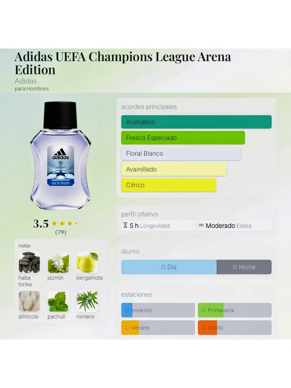 Adidas UEFA Champions League Arena Edition De Adidas 100 ML Hombre EDT RF: 9898 5