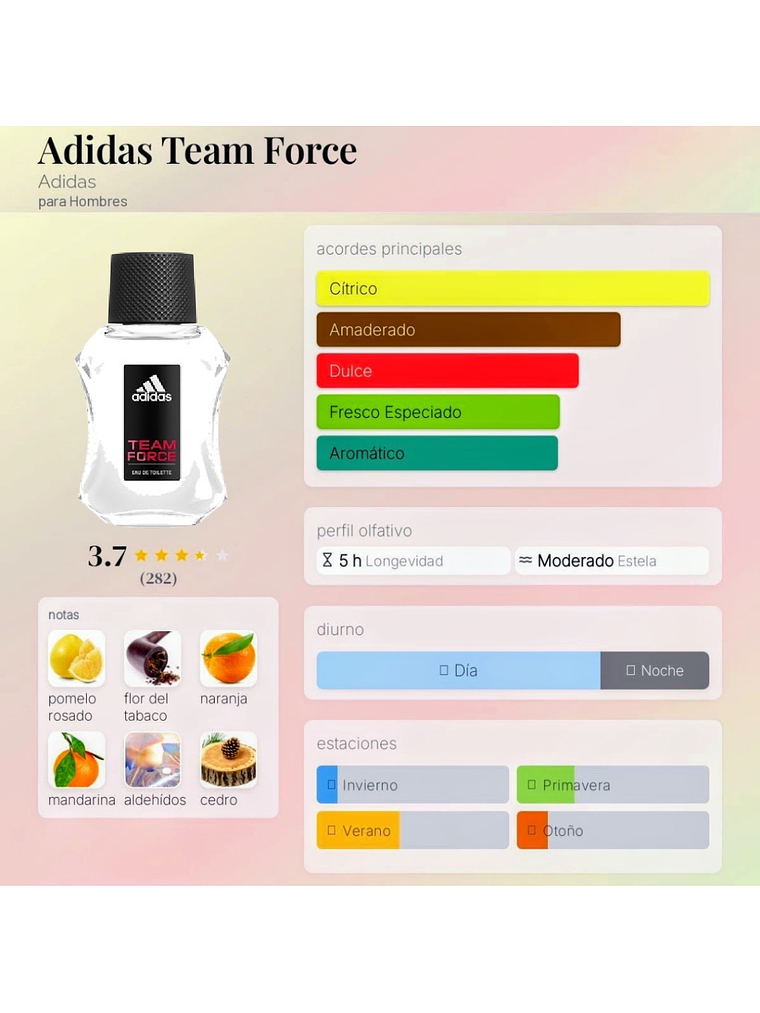 Adidas Team Force 100 ML Hombre EDT RF:6901 5