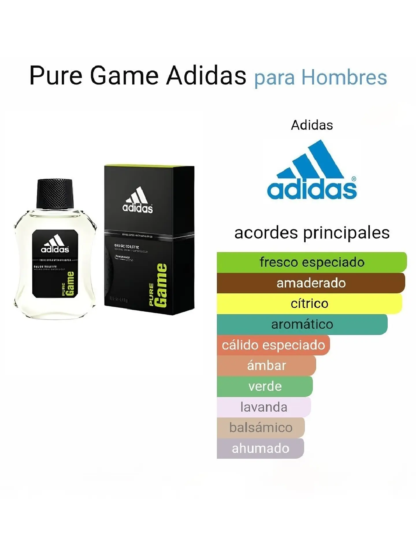 Adidas Adidas Pure Game 100 ML Hombre EDT RF: 4398 3