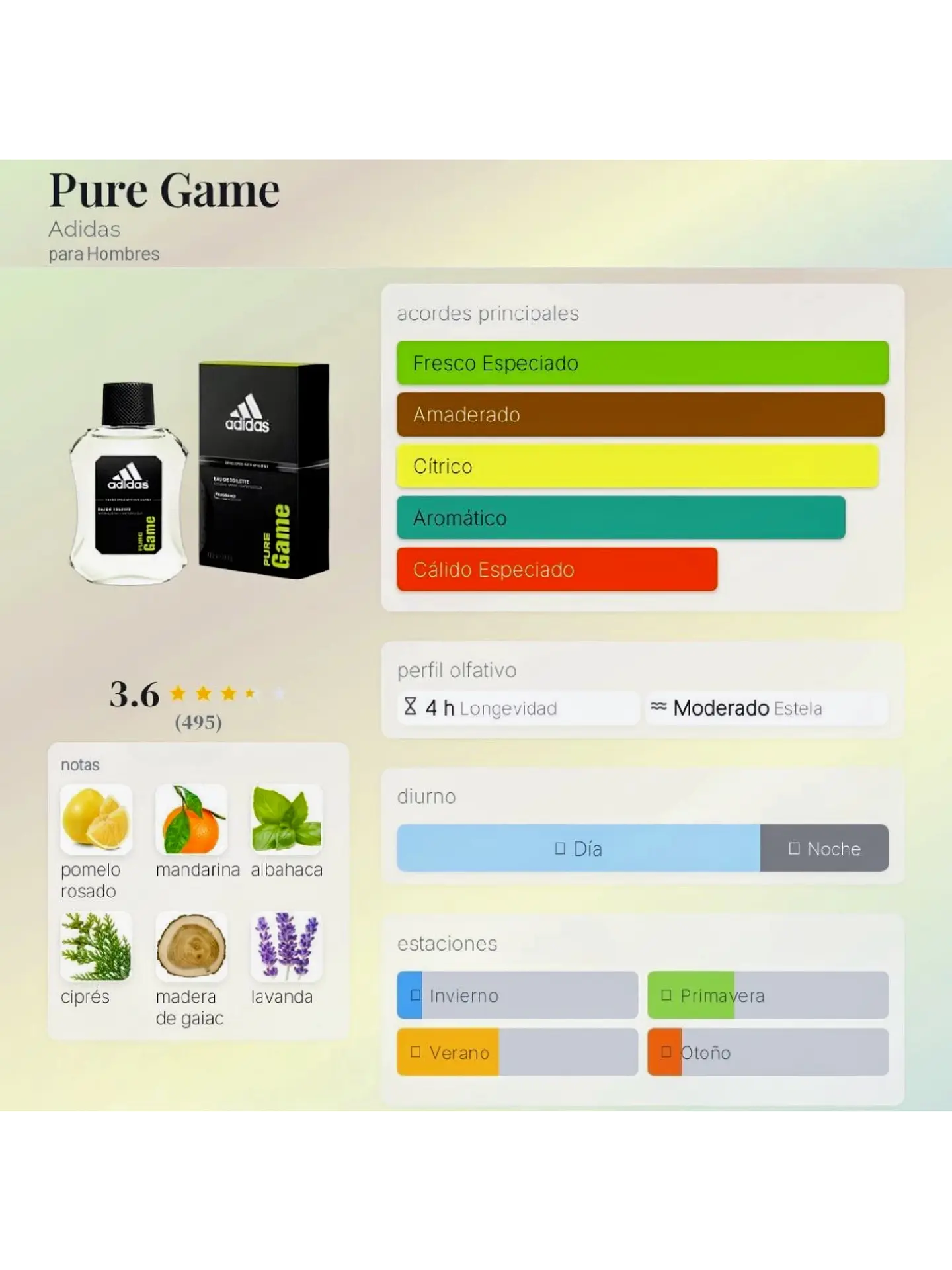 Adidas Adidas Pure Game 100 ML Hombre EDT RF: 4398 5