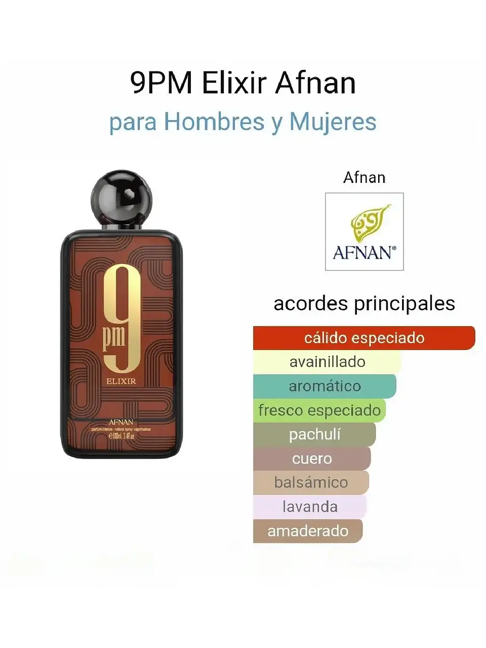 Afnan 9 PM Elixir de Afnan 100 Ml Parfum RF:11555 3