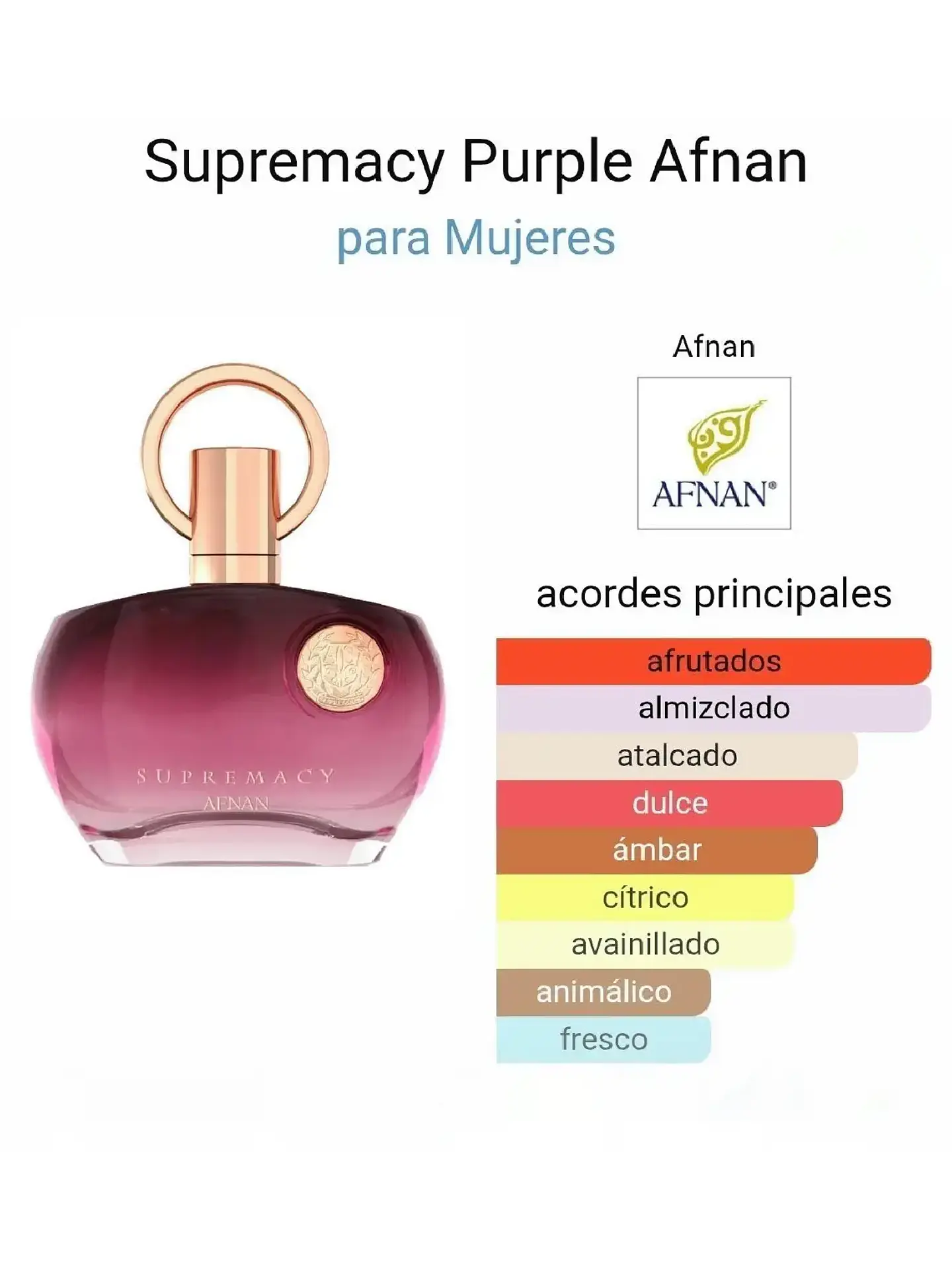 Afnan Supremacy Purple Mujer Afnan 100 Ml EDP RF: 11138 3