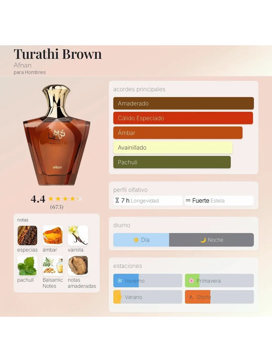 Afnan Turathi Brown Afnan 100 Ml EDP Hombre RF: 10777 5
