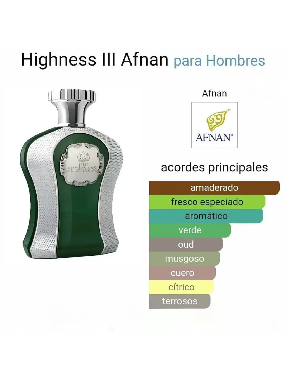 Afnan Highness III De Afnan Hombre 100 ML EDP RF: 10434 4