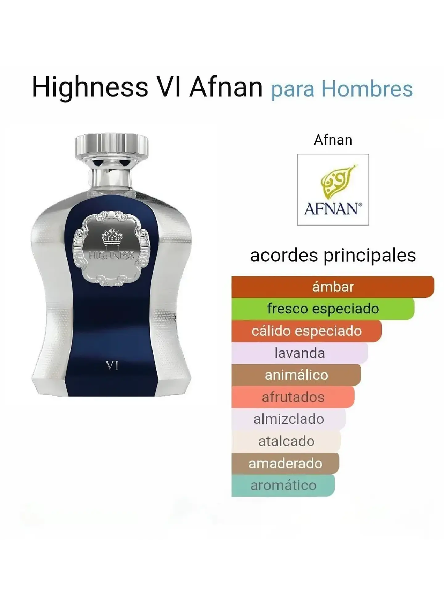 Afnan Highness VI De Afnan Hombre 100 ML EDP RF: 10431 5