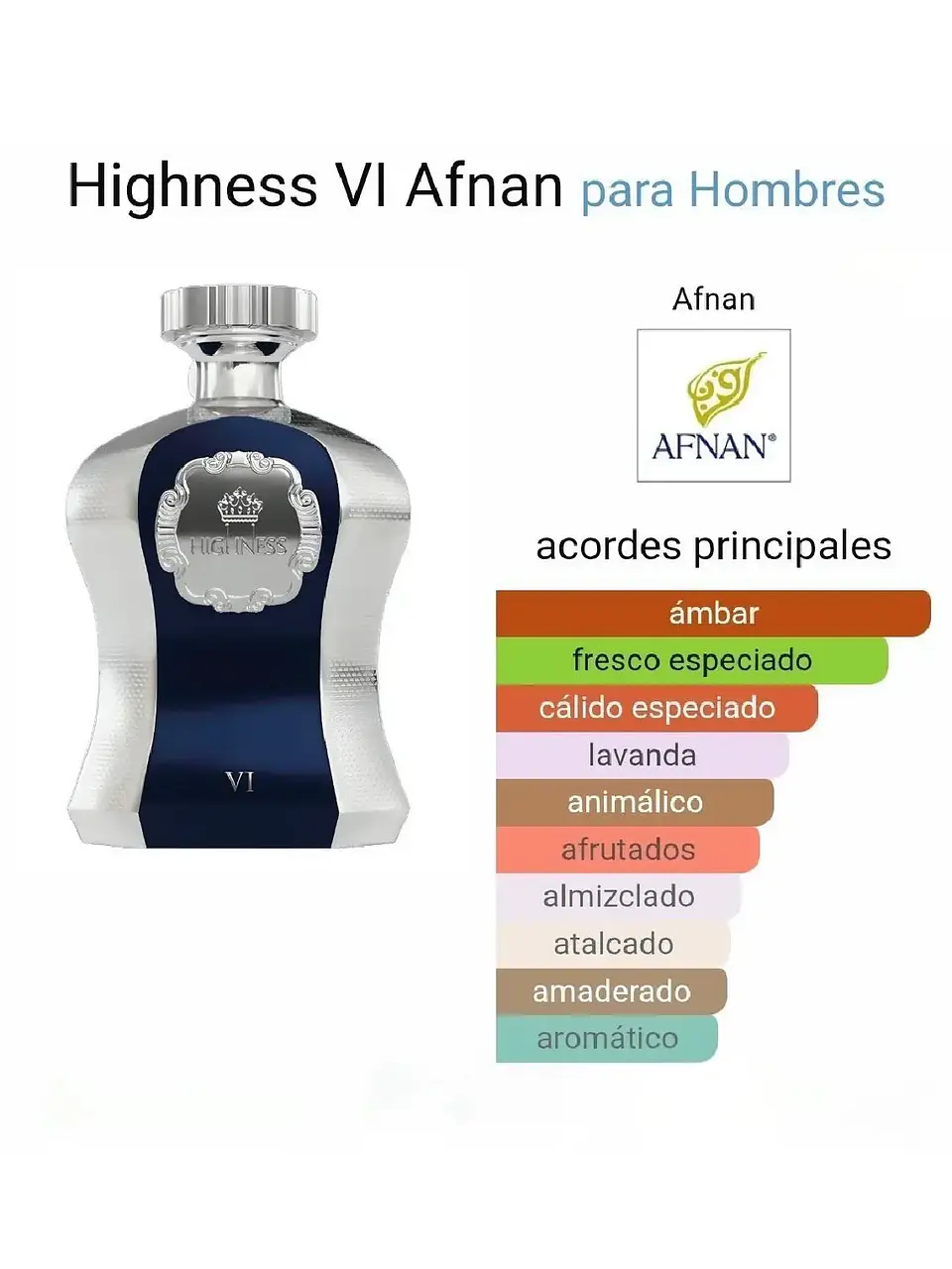 Afnan Highness VI De Afnan Hombre 100 ML EDP RF: 10431 5
