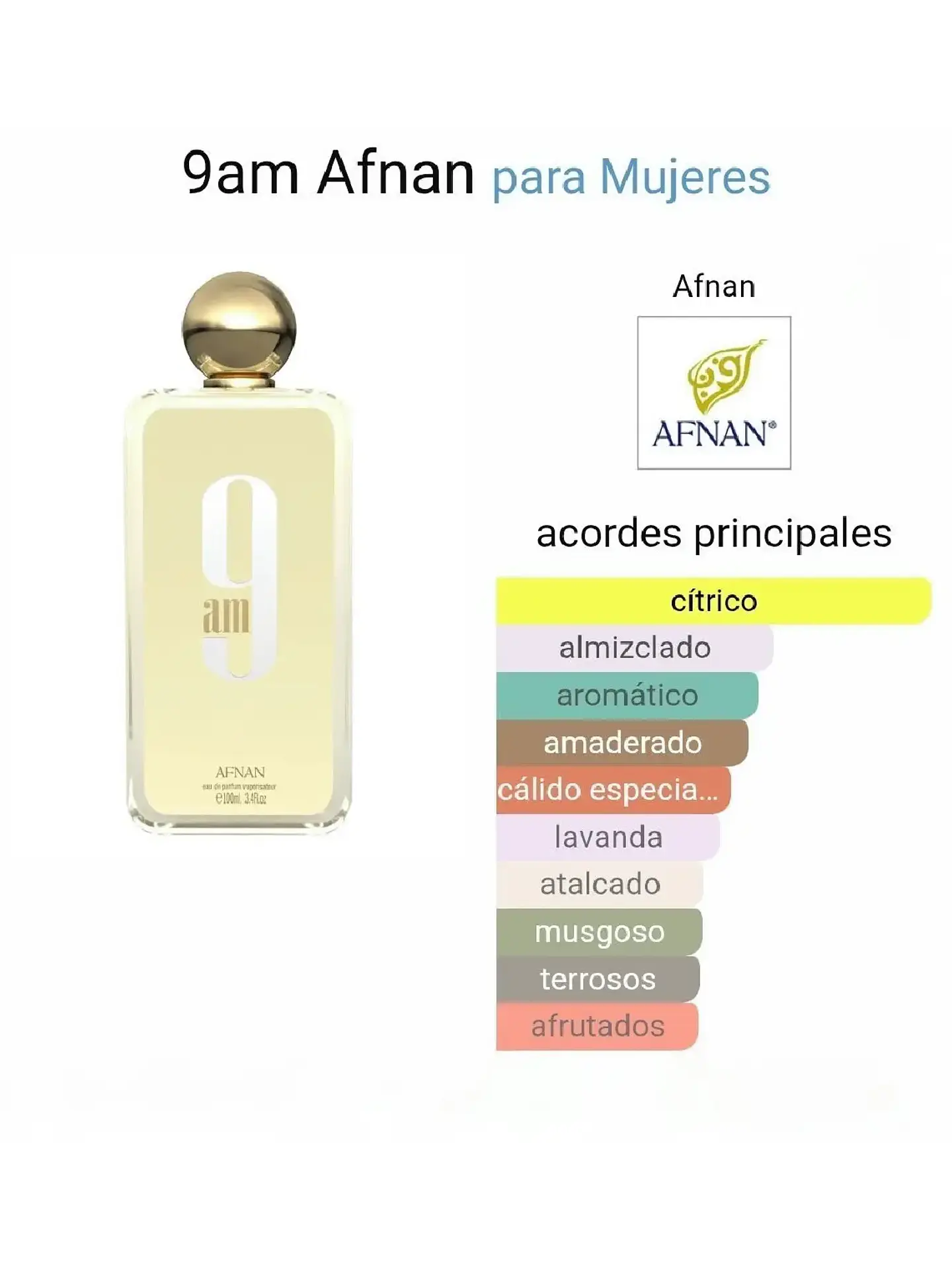 Afnan 9 Am De Afnan 100 ML Hombre EDP RF: 10010 3