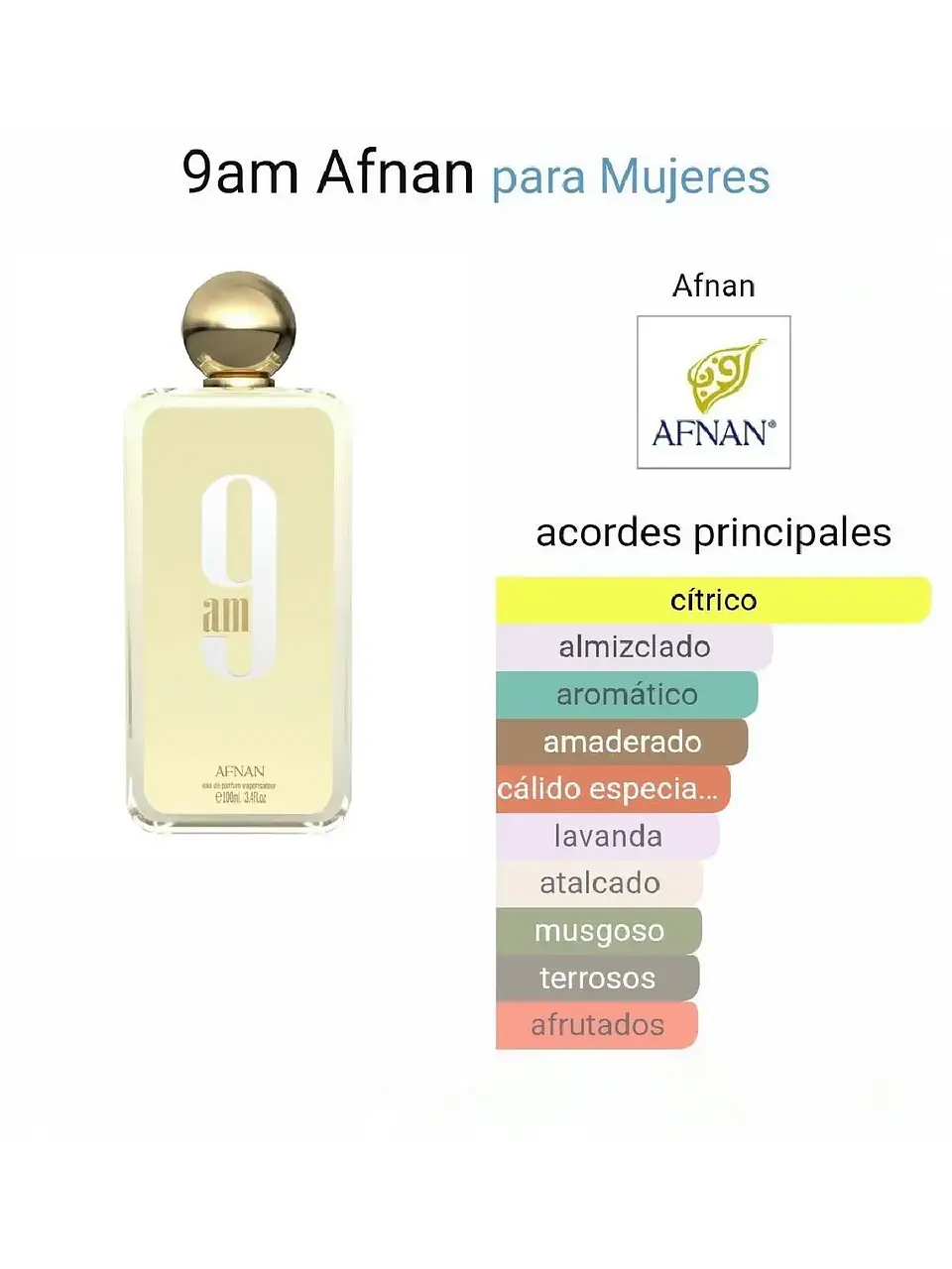 Afnan 9 Am De Afnan 100 ML Hombre EDP RF: 10010 3