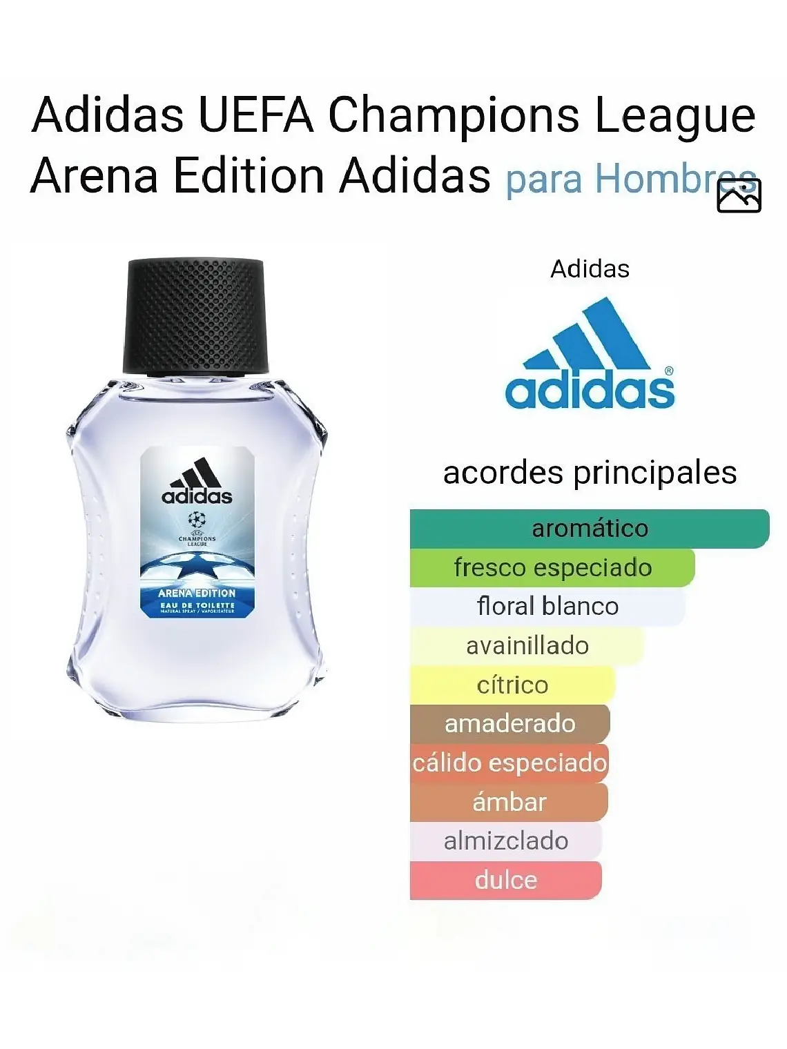 Adidas UEFA Champions League Arena Edition De Adidas 100 ML Hombre EDT RF: 9898 3