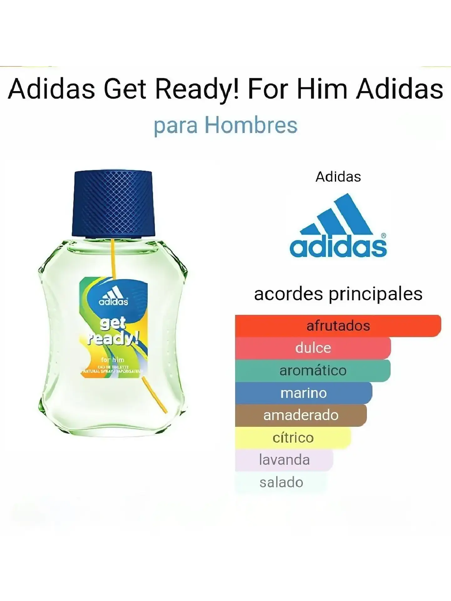 Adidas Get Ready De Adidas 100 ML Hombre EDT RF: 6443 3