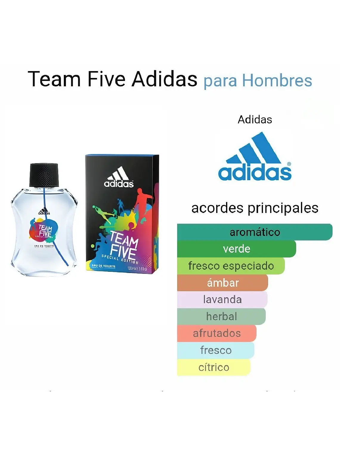 Adidas Adidas Team Five 100 ML Hombre EDT RF:4395 3