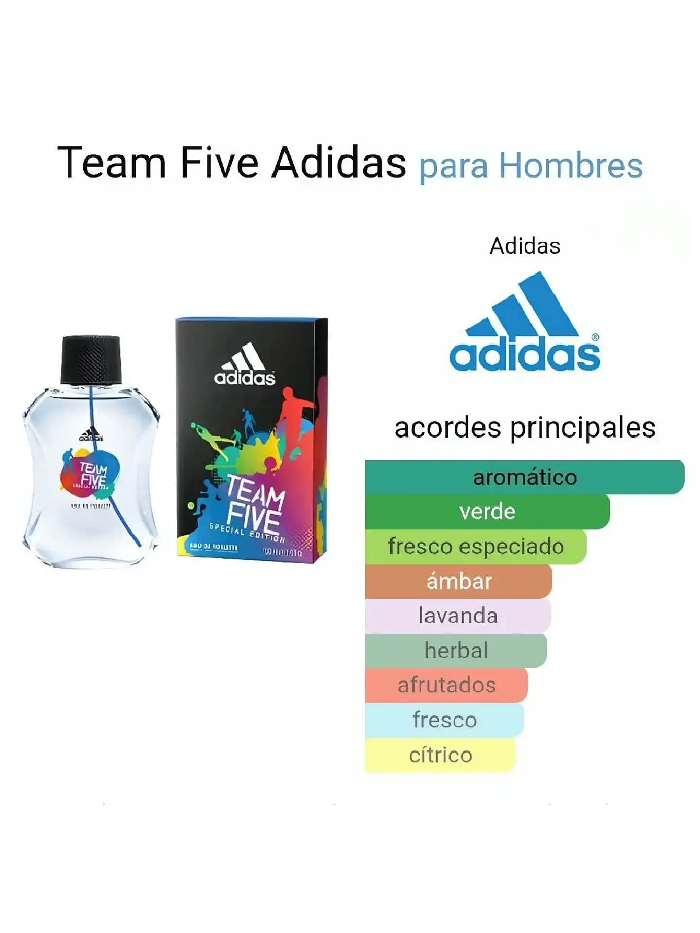 Adidas Adidas Team Five 100 ML Hombre EDT RF:4395 3
