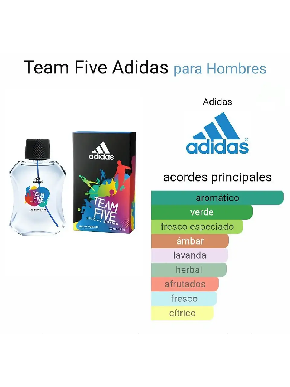 Adidas Adidas Team Five 100 ML Hombre EDT RF:4395 3
