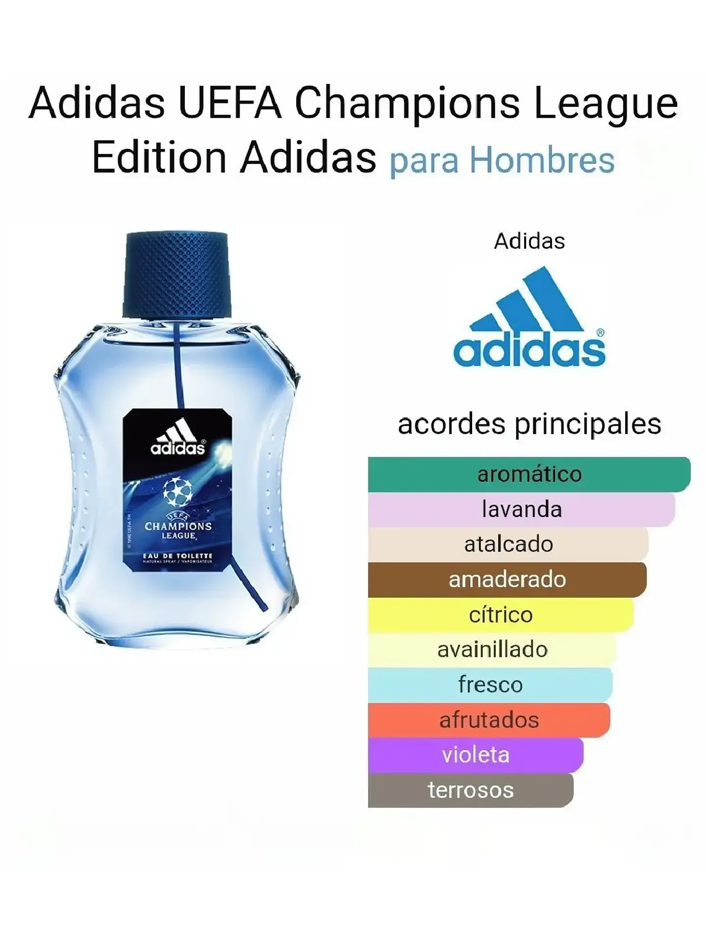 Adidas Uefa Champions League De Adidas 100 ML Hombre EDT RF: 9134 3