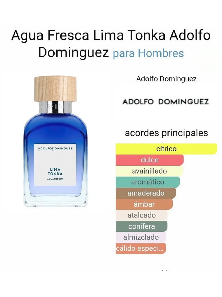 Adolfo Domínguez Lima Tonka Aguafresca Adolfo Dominguez 120 ML Hombre EDT RF: 10380 3