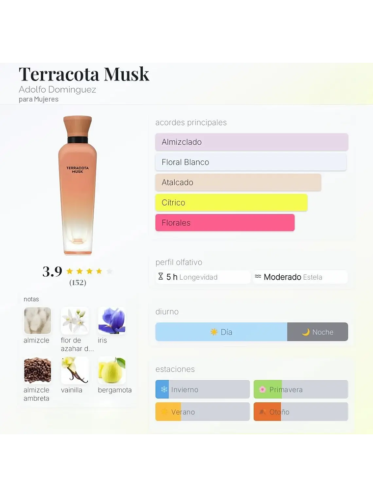 Adolfo Domínguez Terracota Musk Adolfo Dominguez 120 ML Mujer EDP RF: 10214 5