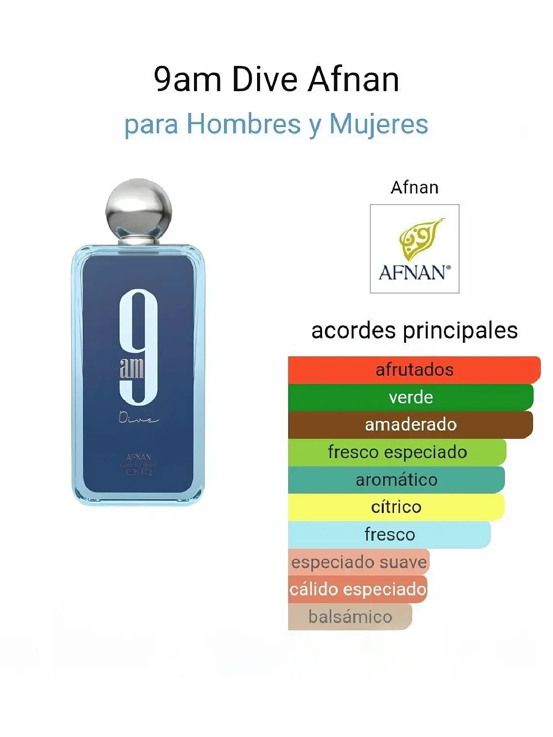 Afnan 9 Am Dive De Afnan 100 ML Hombre EDP RF: 10006 4