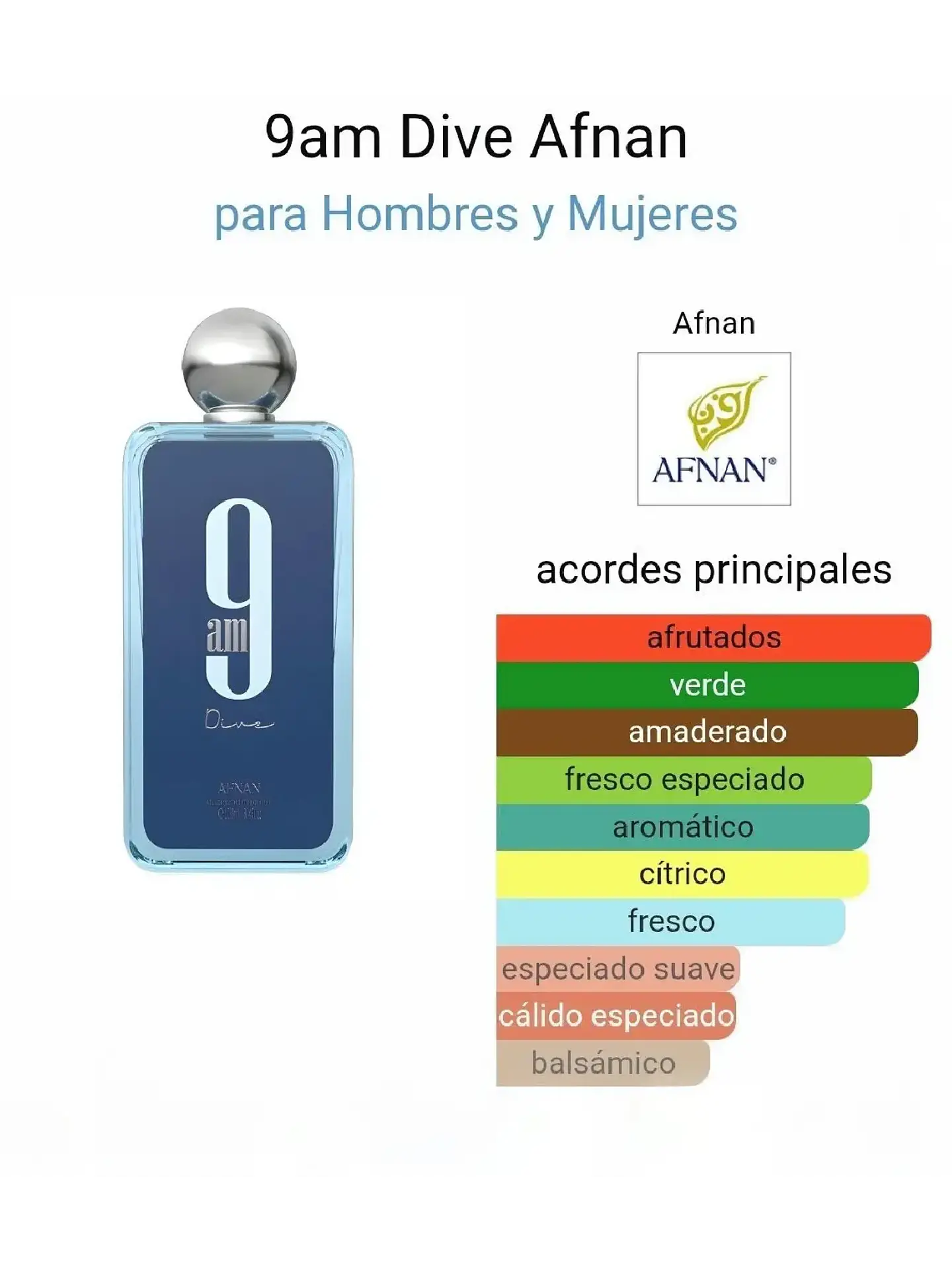 Afnan 9 Am Dive De Afnan 100 ML Hombre EDP RF: 10006 4