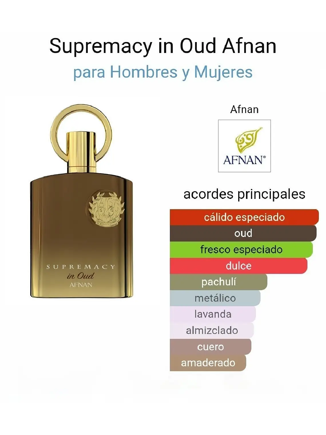 Afnan Supremacy In Oud De Afnan 100 ML Hombre EDP RF: 9953 3
