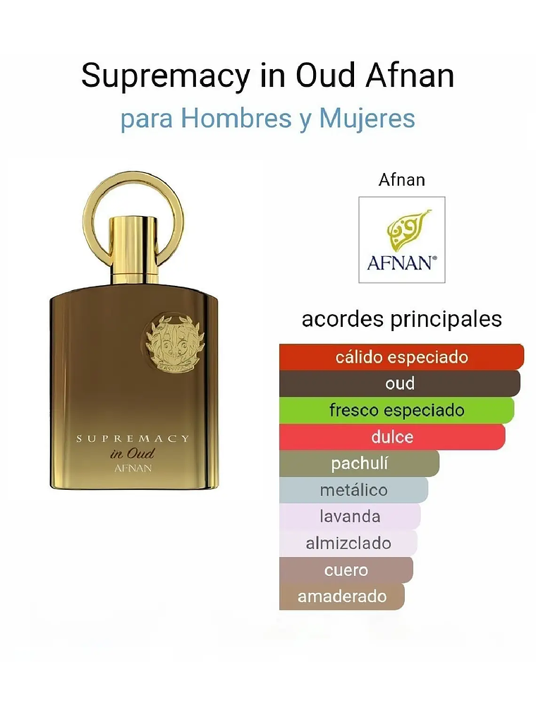 Afnan Supremacy In Oud De Afnan 100 ML Hombre EDP RF: 9953 3